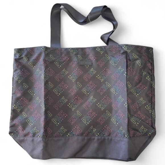 PINK Victoria's Secret Handbags - NWT Y2K Victoria's Secret PINK Tote Bag, Black/Neon Logos
